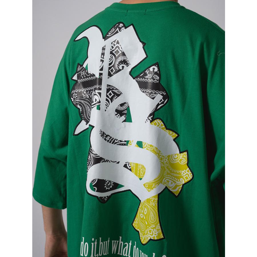 クロスアップリケモンスターシルエットTシャツ メンズ ビッグシルエット オーバーサイズ ストリート系 韓国ファッション 韓国系 RE730 セブンサーティー | RE730 | 23