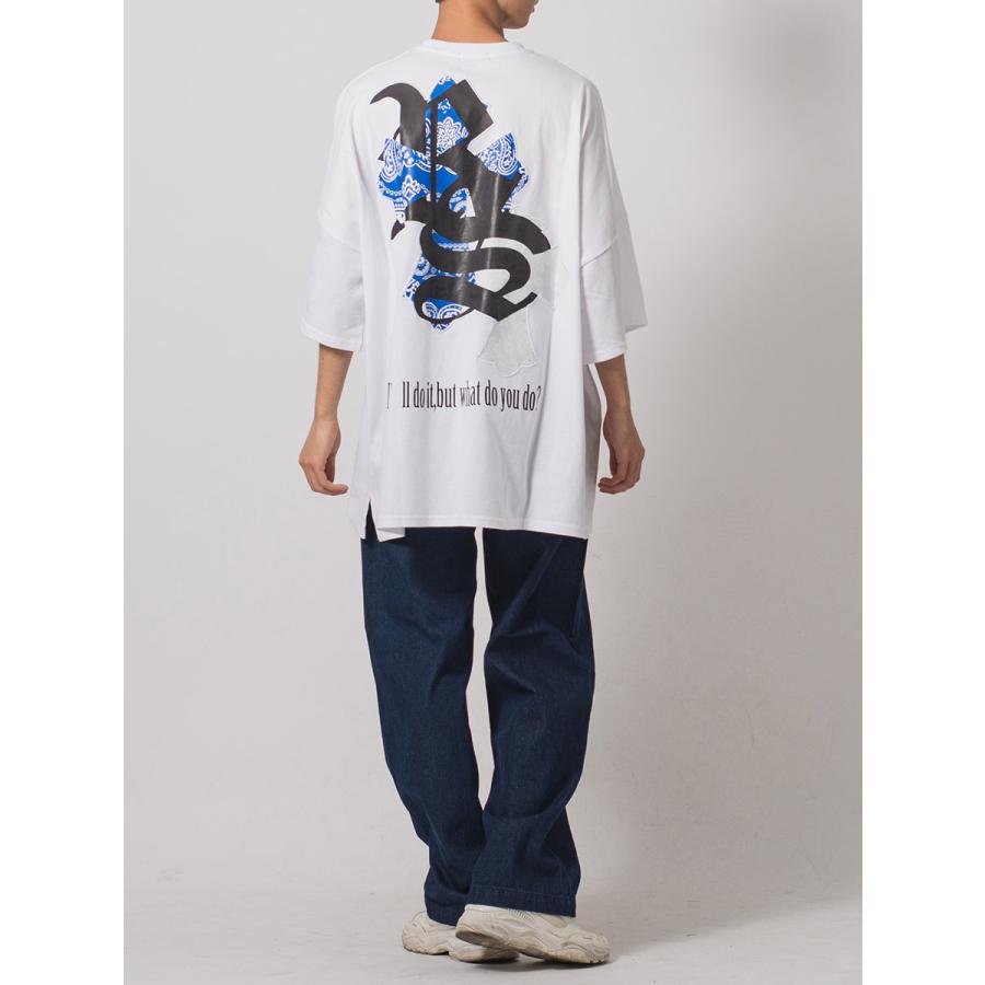 クロスアップリケモンスターシルエットTシャツ メンズ ビッグシルエット オーバーサイズ ストリート系 韓国ファッション 韓国系 RE730 セブンサーティー | RE730 | 10