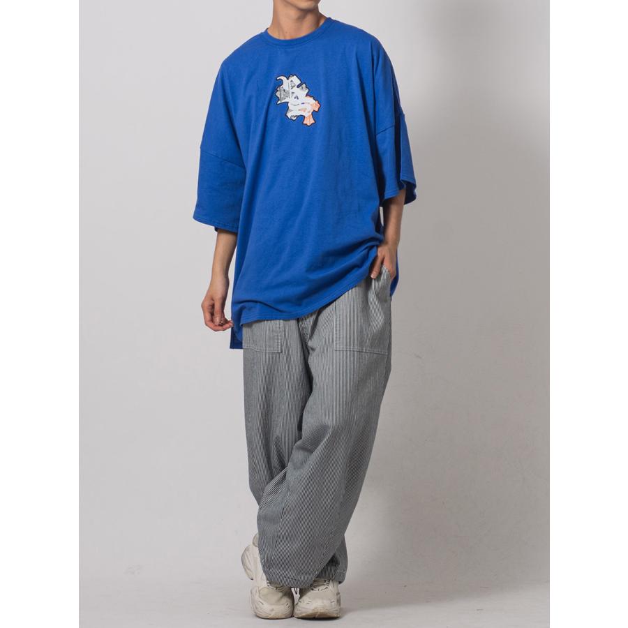 クロスアップリケモンスターシルエットTシャツ メンズ ビッグシルエット オーバーサイズ ストリート系 韓国ファッション 韓国系 RE730 セブンサーティー | RE730 | 13