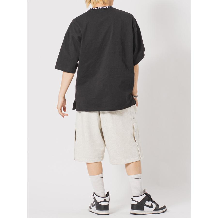ジャガードリブデザインビッグTシャツ メンズ ビッグシルエット オーバーサイズ ストリート系 韓国ファッション 韓国系 RE730 セブンサーティー | RE730 | 17