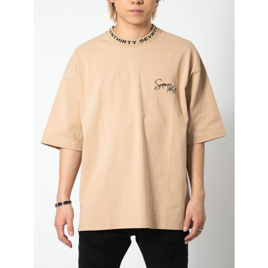 ジャガードリブデザインビッグTシャツ メンズ ビッグシルエット オーバーサイズ ストリート系 韓国ファッション 韓国系 RE730 セブンサーティー | RE730 | 18