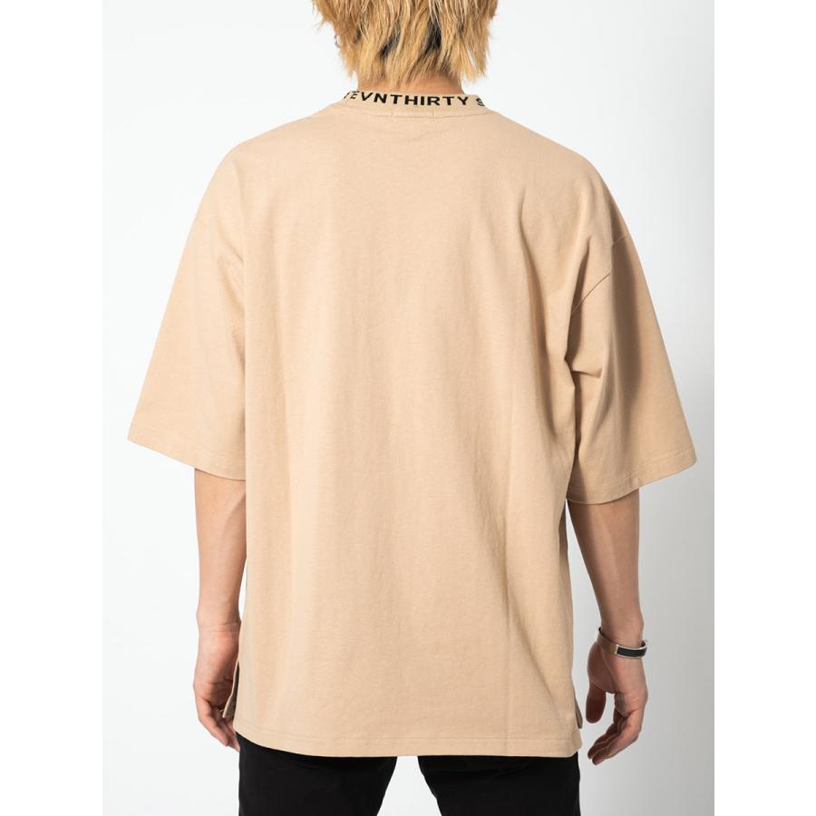 ジャガードリブデザインビッグTシャツ メンズ ビッグシルエット オーバーサイズ ストリート系 韓国ファッション 韓国系 RE730 セブンサーティー | RE730 | 21