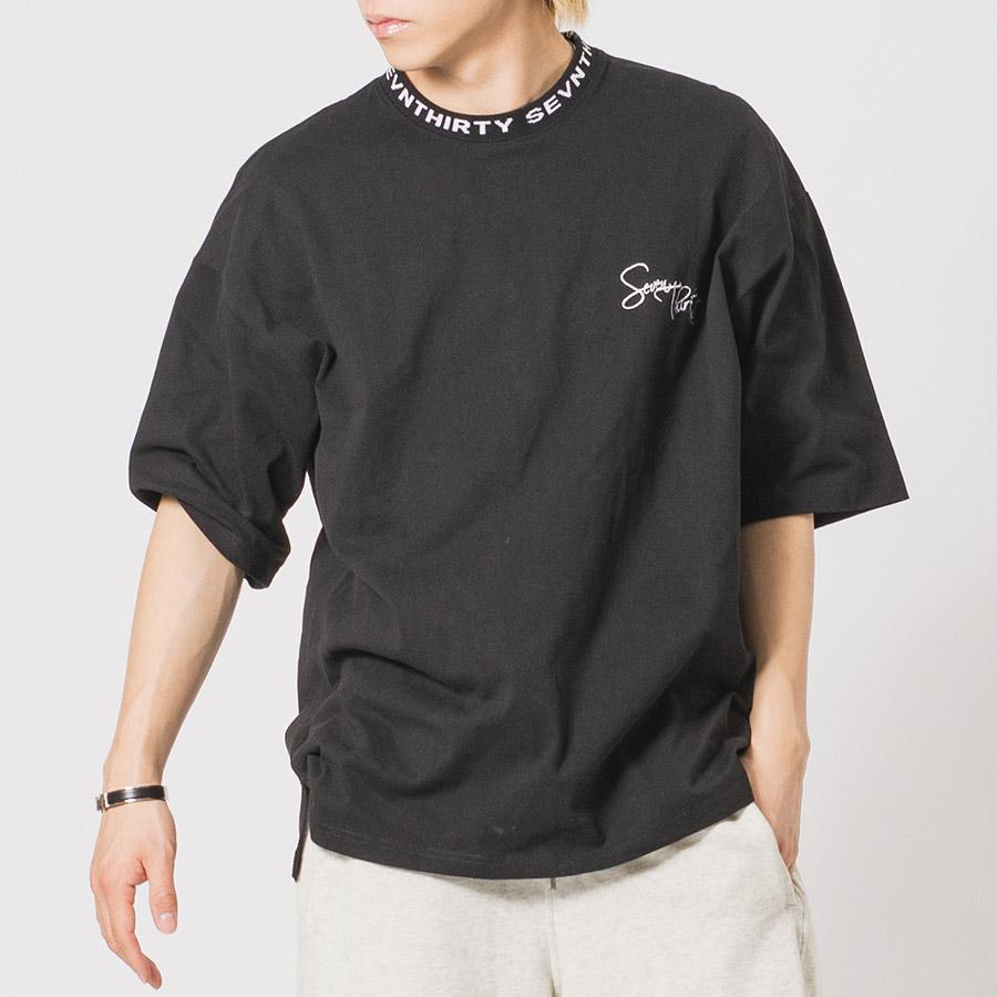 ジャガードリブデザインビッグTシャツ メンズ ビッグシルエット オーバーサイズ ストリート系 韓国ファッション 韓国系 RE730 セブンサーティー | RE730 | 06