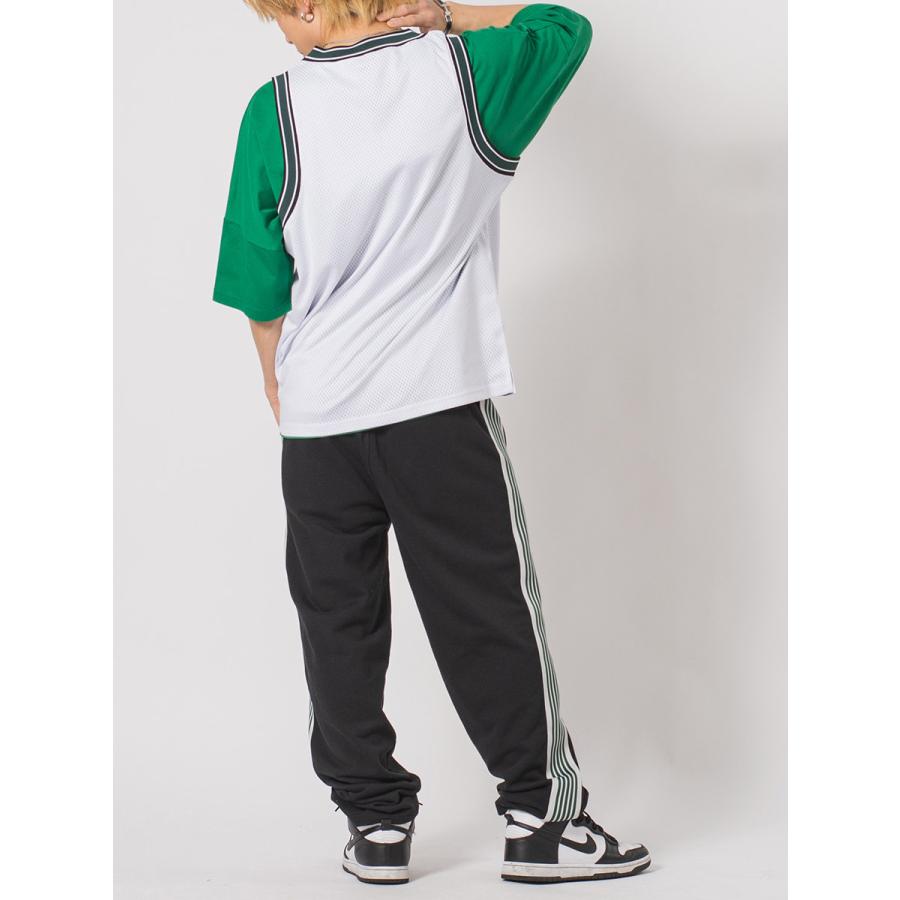 裏毛ラインストレートパンツ メンズ ワイドパンツ ビッグシルエット オーバーサイズ ストリート系 韓国ファッション 韓国系 RE730 セブンサーティー | RE730 | 17