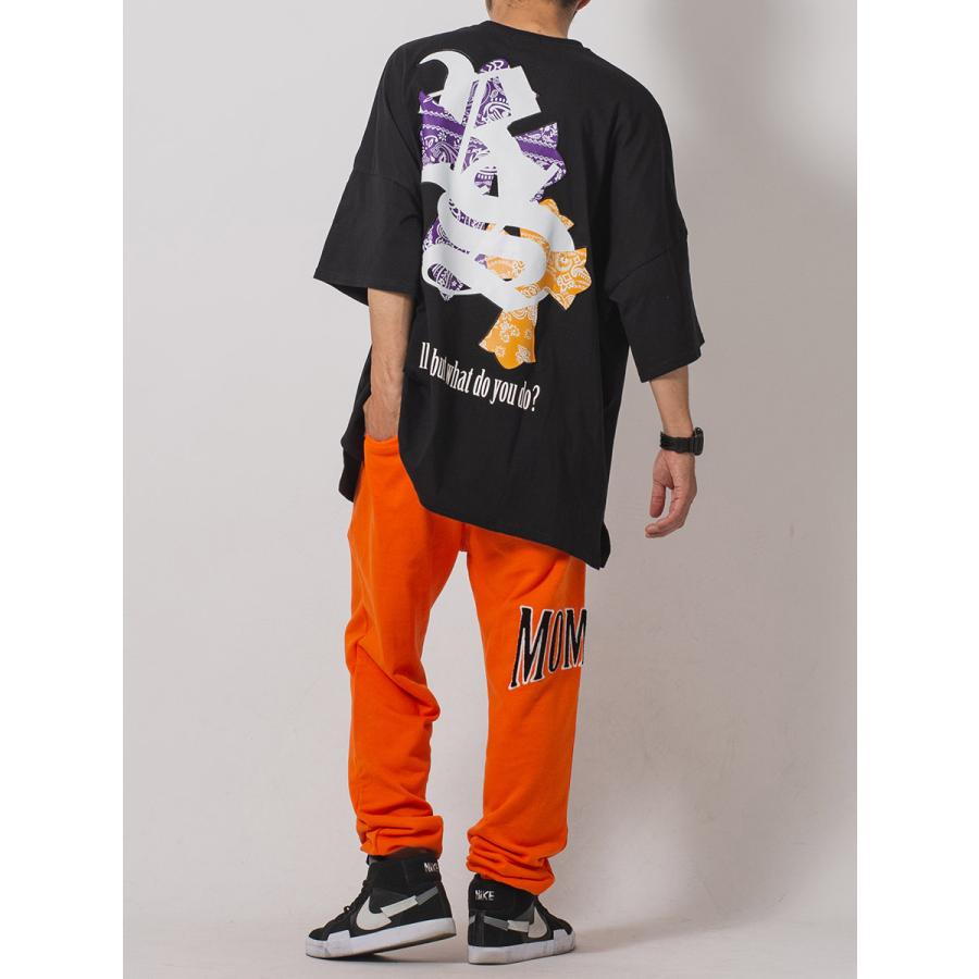 サガラ刺繍スウェットパンツ メンズ ワイドパンツ ビッグシルエット オーバーサイズ ストリート系 韓国ファッション 韓国系 RE730 セブンサーティー | RE730 | 14