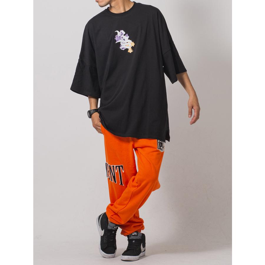 サガラ刺繍スウェットパンツ メンズ ワイドパンツ ビッグシルエット オーバーサイズ ストリート系 韓国ファッション 韓国系 RE730 セブンサーティー | RE730 | 12