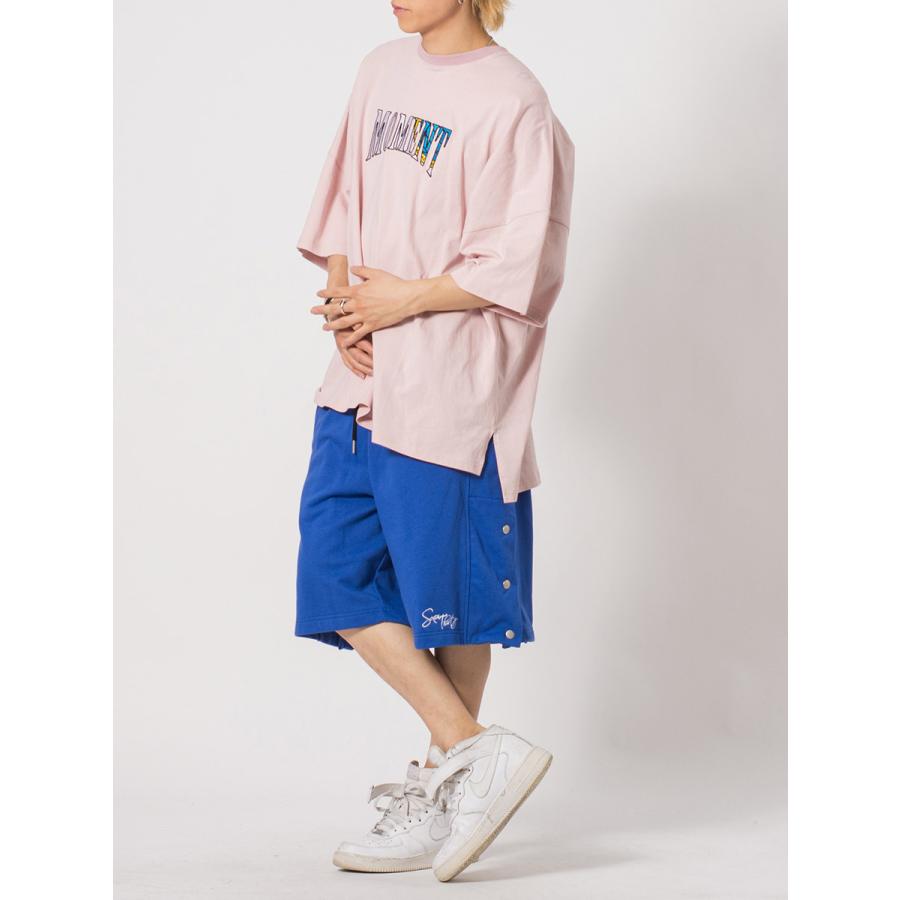 裏毛サイドスナップジムショーツ メンズ ショートパンツ ワイドパンツ ビッグシルエット ストリート系 韓国ファッション 韓国系 RE730 セブンサーティー | RE730 | 16