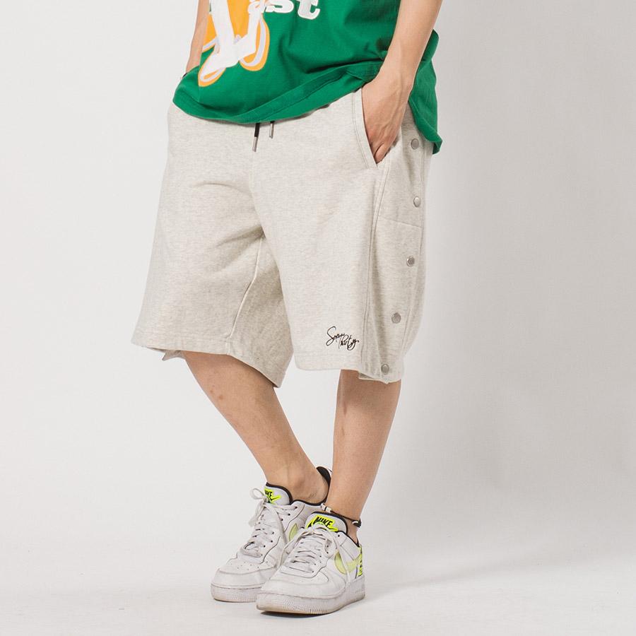 RE730 裏毛サイドスナップジムショーツ メンズ ショートパンツ ワイド