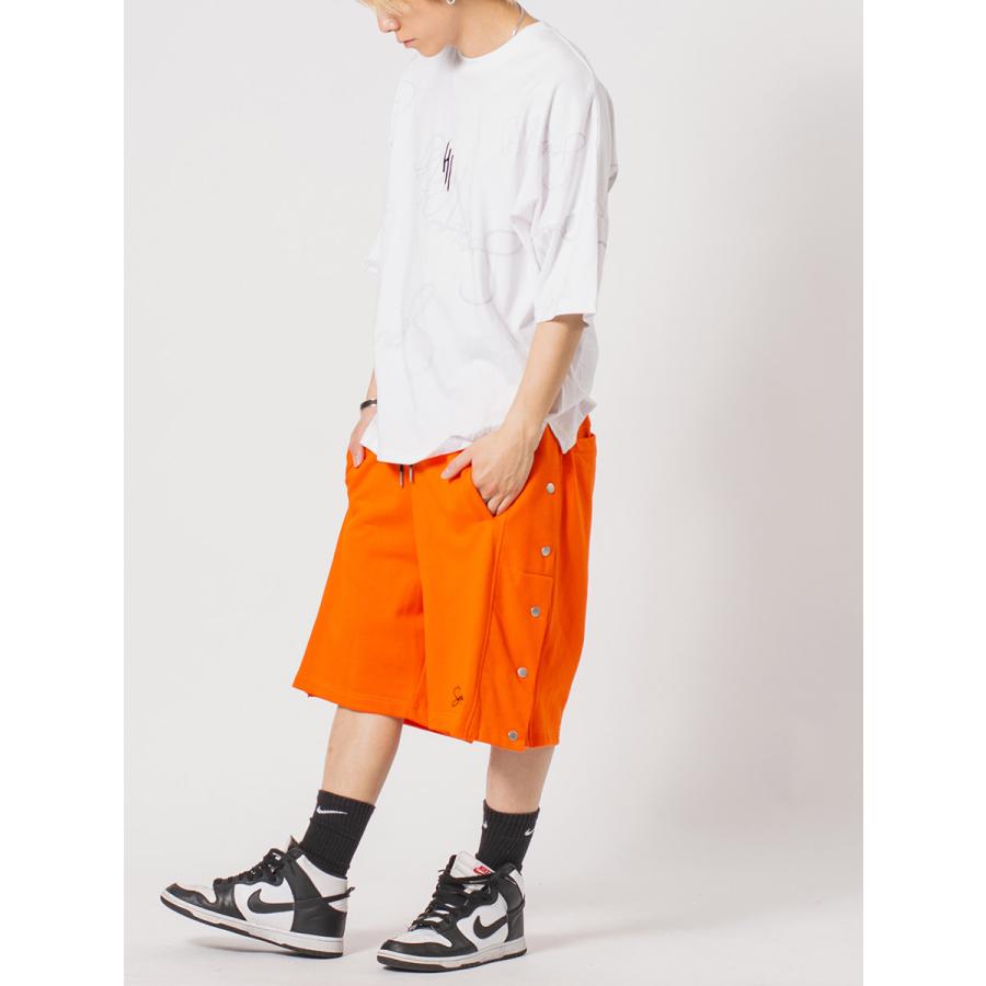 裏毛サイドスナップジムショーツ メンズ ショートパンツ ワイドパンツ ビッグシルエット ストリート系 韓国ファッション 韓国系 RE730 セブンサーティー | RE730 | 13