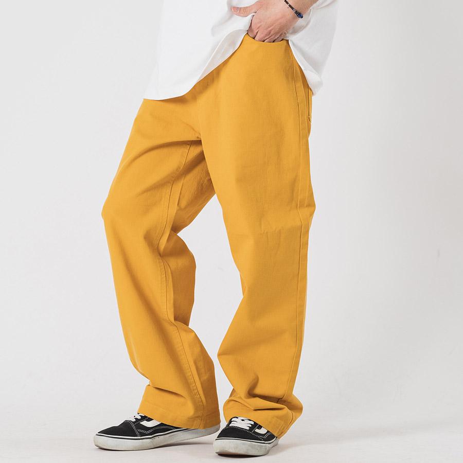 PT01 オレンジ ストレートレッグパンツ メンズ 52サイズ RE730 ワイドストレートカラーパンツ メンズ ワイドパンツ
