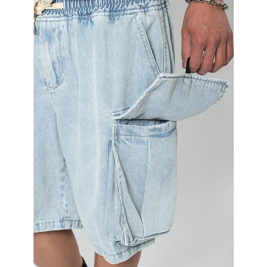 カーゴカラーショートパンツ メンズ ワイドパンツ ビッグシルエット オーバーサイズ ストリート系 韓国ファッション 韓国系 RE730 セブンサーティー | RE730 | 23