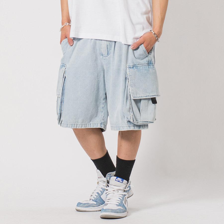 カーゴカラーショートパンツ メンズ ワイドパンツ ビッグシルエット オーバーサイズ ストリート系 韓国ファッション 韓国系 RE730 セブンサーティー | RE730 | 09