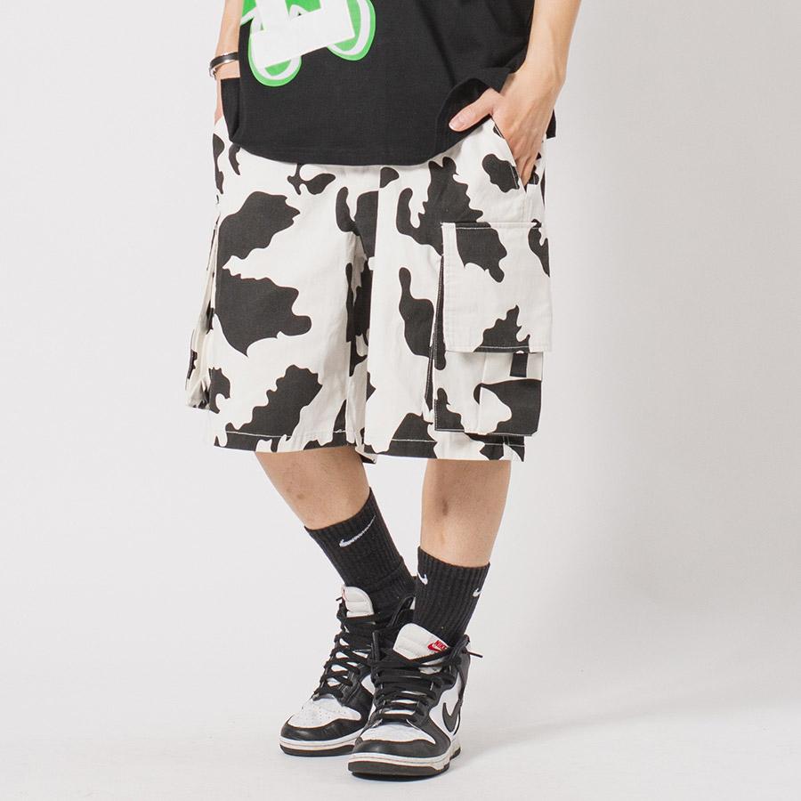 カーゴカラーショートパンツ メンズ ワイドパンツ ビッグシルエット オーバーサイズ ストリート系 韓国ファッション 韓国系 RE730 セブンサーティー | RE730 | 10