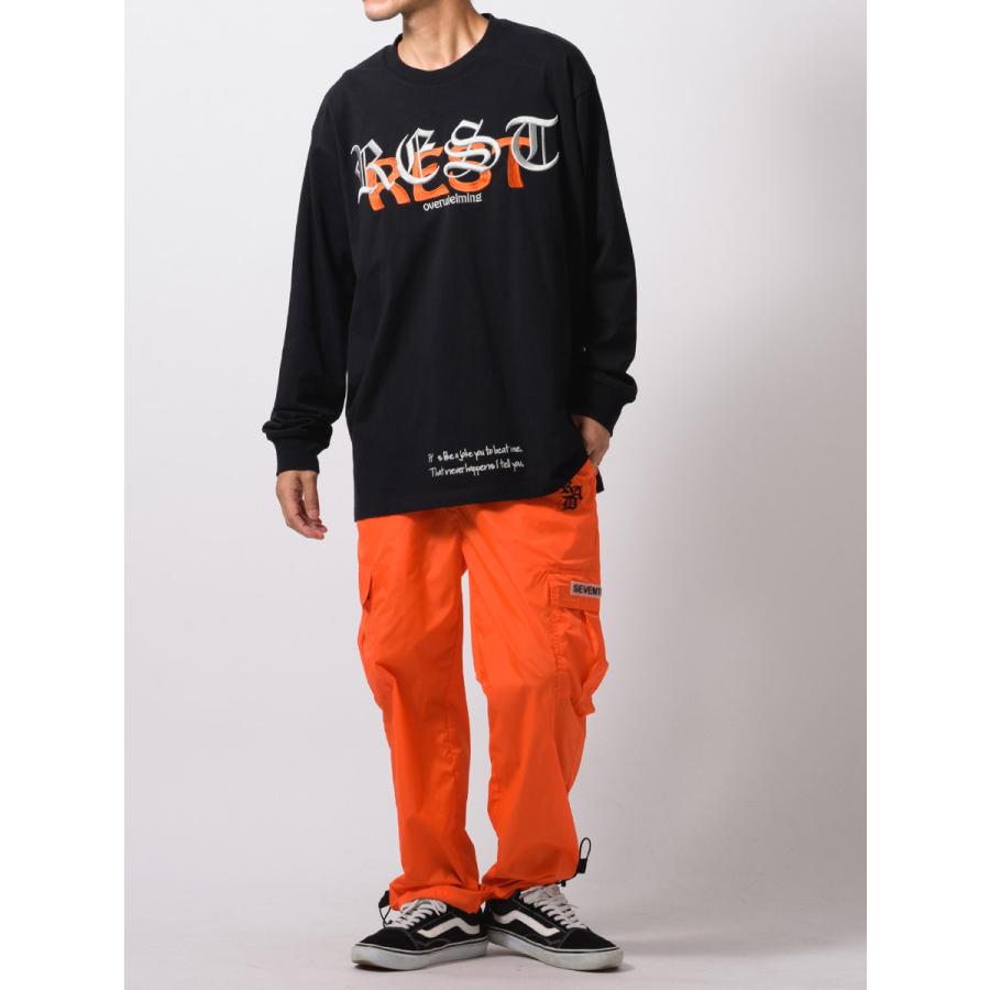 天竺刺繍ロングスリーブTシャツ メンズ ビッグシルエット オーバーサイズ ストリート系 韓国ファッション 韓国系 RE730 セブンサーティー | RE730 | 14