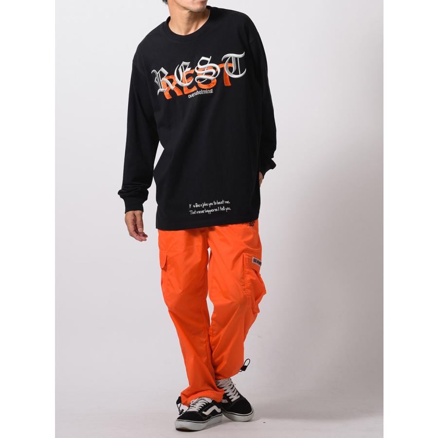 天竺刺繍ロングスリーブTシャツ メンズ ビッグシルエット オーバーサイズ ストリート系 韓国ファッション 韓国系 RE730 セブンサーティー | RE730 | 16