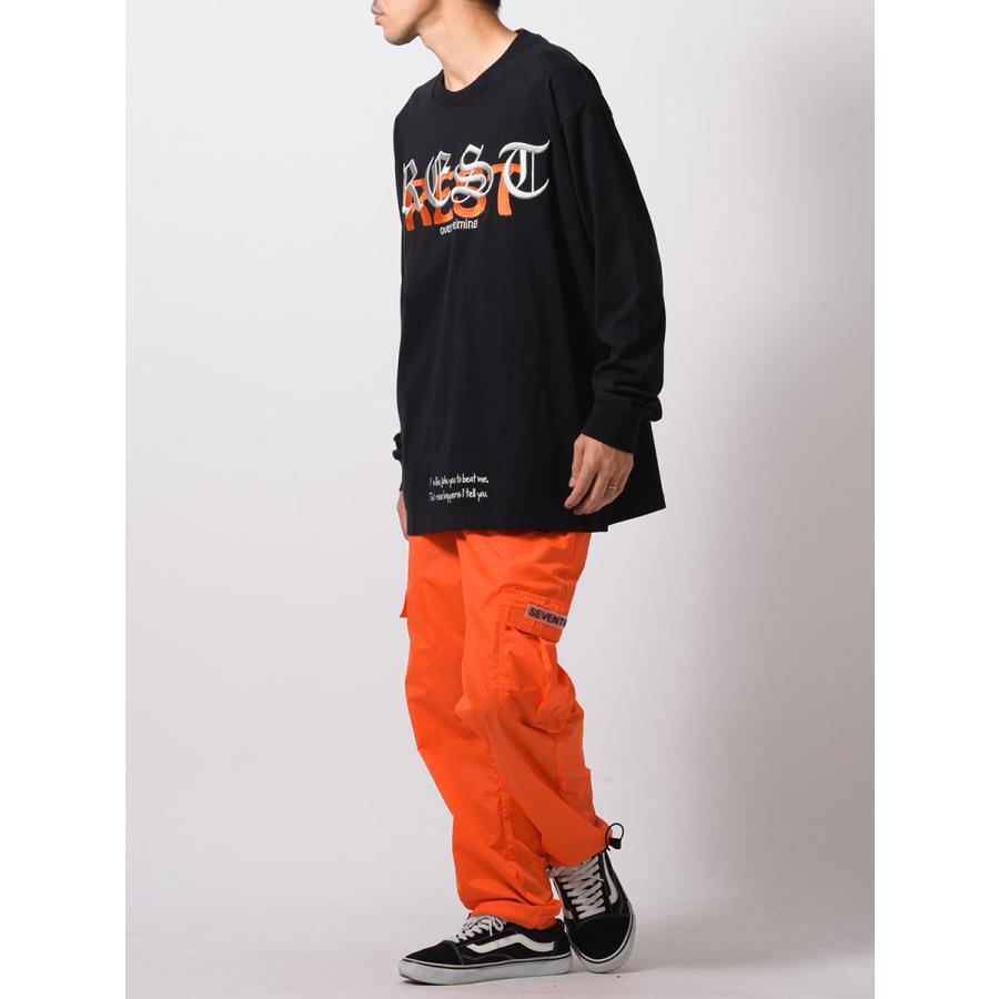 天竺刺繍ロングスリーブTシャツ メンズ ビッグシルエット オーバーサイズ ストリート系 韓国ファッション 韓国系 RE730 セブンサーティー | RE730 | 17