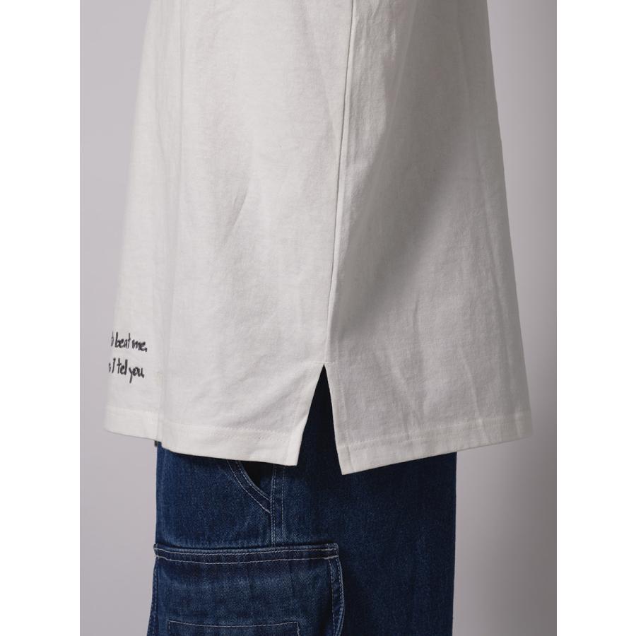 天竺刺繍ロングスリーブTシャツ メンズ ビッグシルエット オーバーサイズ ストリート系 韓国ファッション 韓国系 RE730 セブンサーティー | RE730 | 22