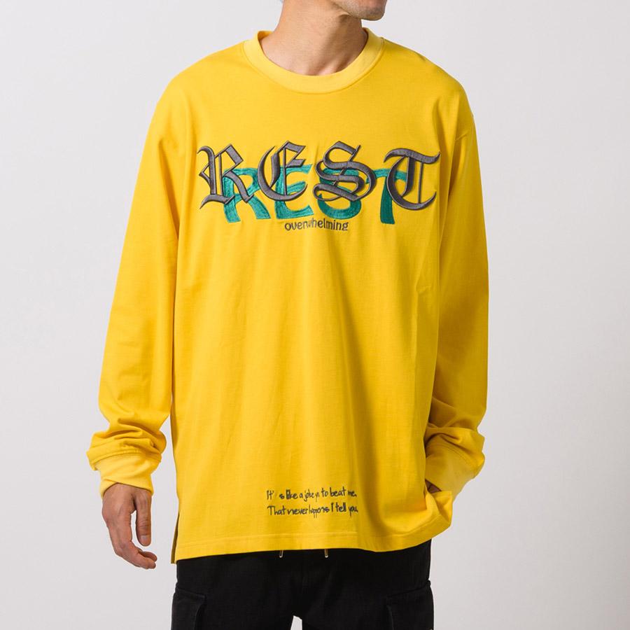 天竺刺繍ロングスリーブTシャツ メンズ ビッグシルエット オーバーサイズ ストリート系 韓国ファッション 韓国系 RE730 セブンサーティー | RE730 | 04