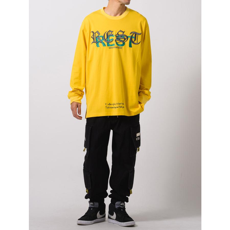 天竺刺繍ロングスリーブTシャツ メンズ ビッグシルエット オーバーサイズ ストリート系 韓国ファッション 韓国系 RE730 セブンサーティー | RE730 | 10