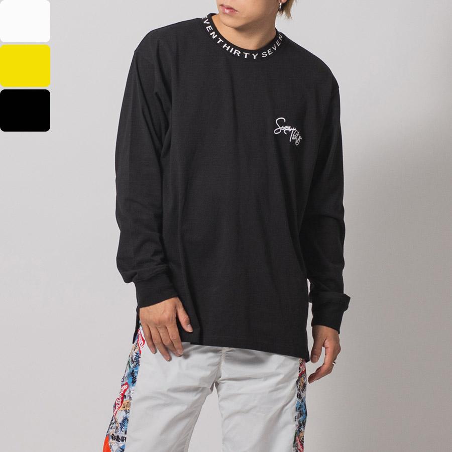 ロゴリブロングスリーブTシャツ メンズ ビッグシルエット オーバーサイズ ストリート系 韓国ファッション 韓国系 RE730 セブンサーティー | RE730