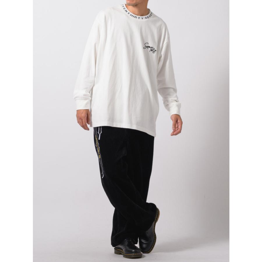ロゴリブロングスリーブTシャツ メンズ ビッグシルエット オーバーサイズ ストリート系 韓国ファッション 韓国系 RE730 セブンサーティー | RE730 | 08
