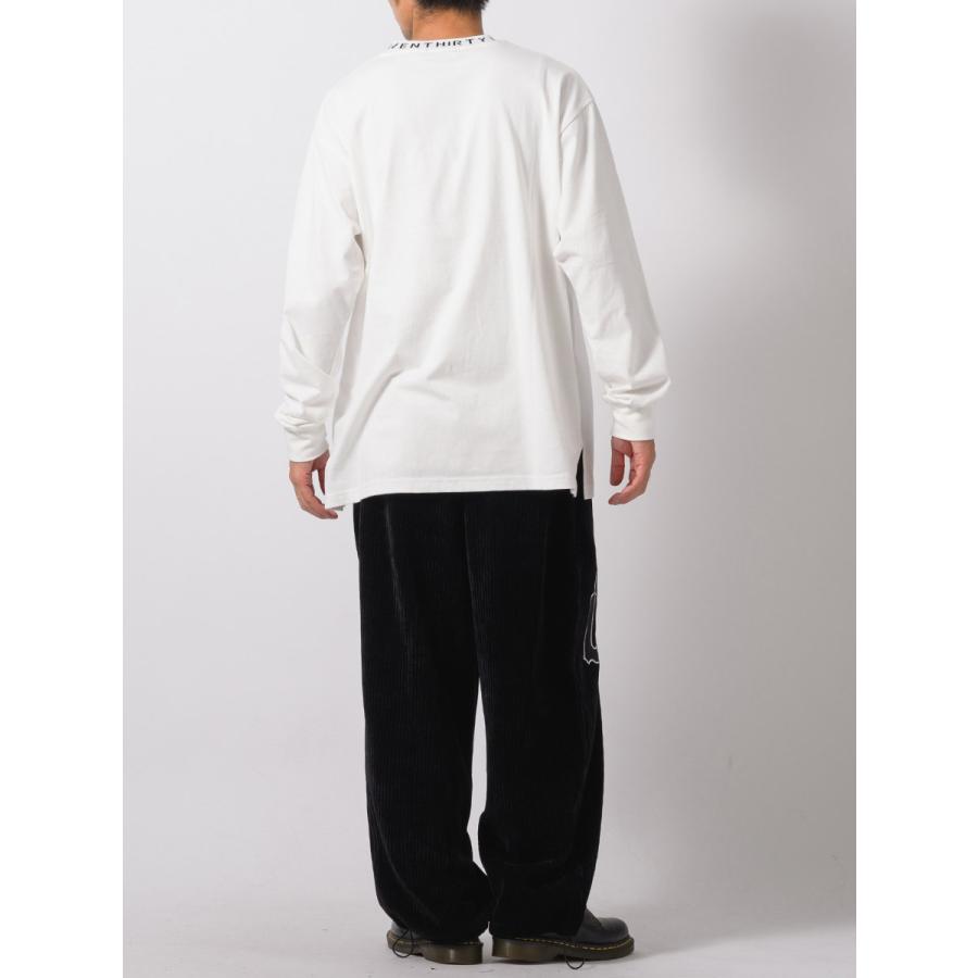 ロゴリブロングスリーブTシャツ メンズ ビッグシルエット オーバーサイズ ストリート系 韓国ファッション 韓国系 RE730 セブンサーティー | RE730 | 10
