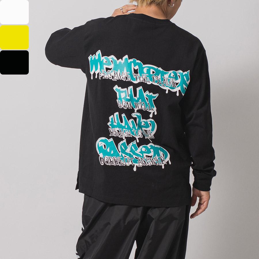 グラフィティロゴロングスリーブTシャツ メンズ ビッグシルエット オーバーサイズ ストリート系 韓国ファッション 韓国系 RE730 セブンサーティー | RE730