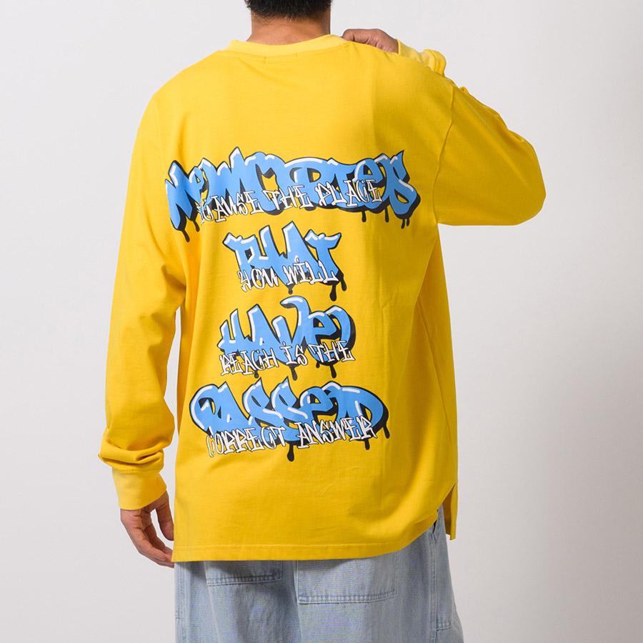 グラフィティロゴロングスリーブTシャツ メンズ ビッグシルエット オーバーサイズ ストリート系 韓国ファッション 韓国系 RE730 セブンサーティー | RE730 | 05