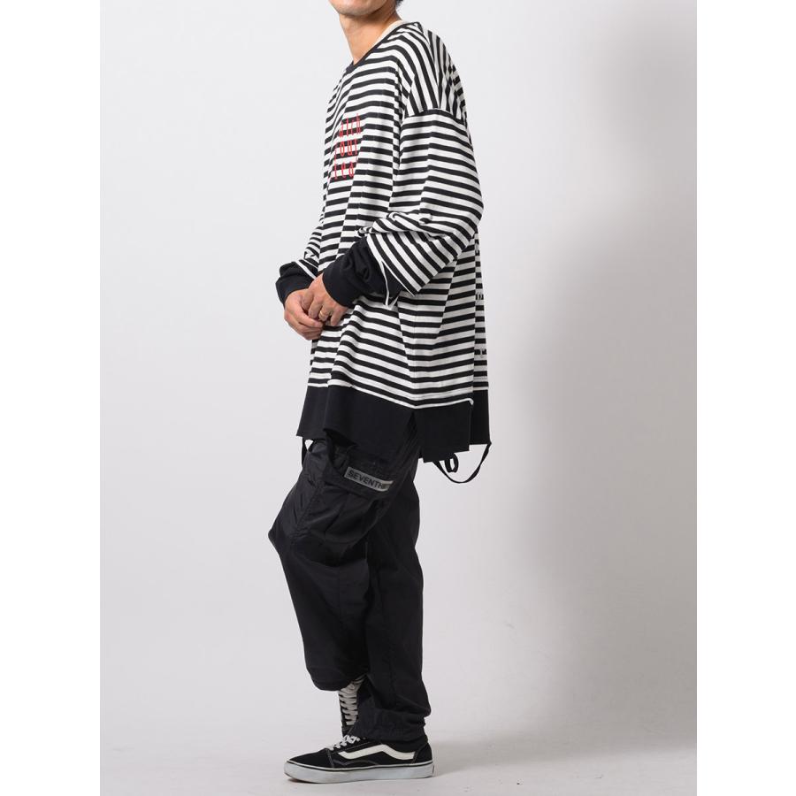 フェイクレイヤードロングスリーブTシャツ メンズ ビッグシルエット オーバーサイズ ストリート系 韓国ファッション 韓国系 RE730 セブンサーティー | RE730 | 15