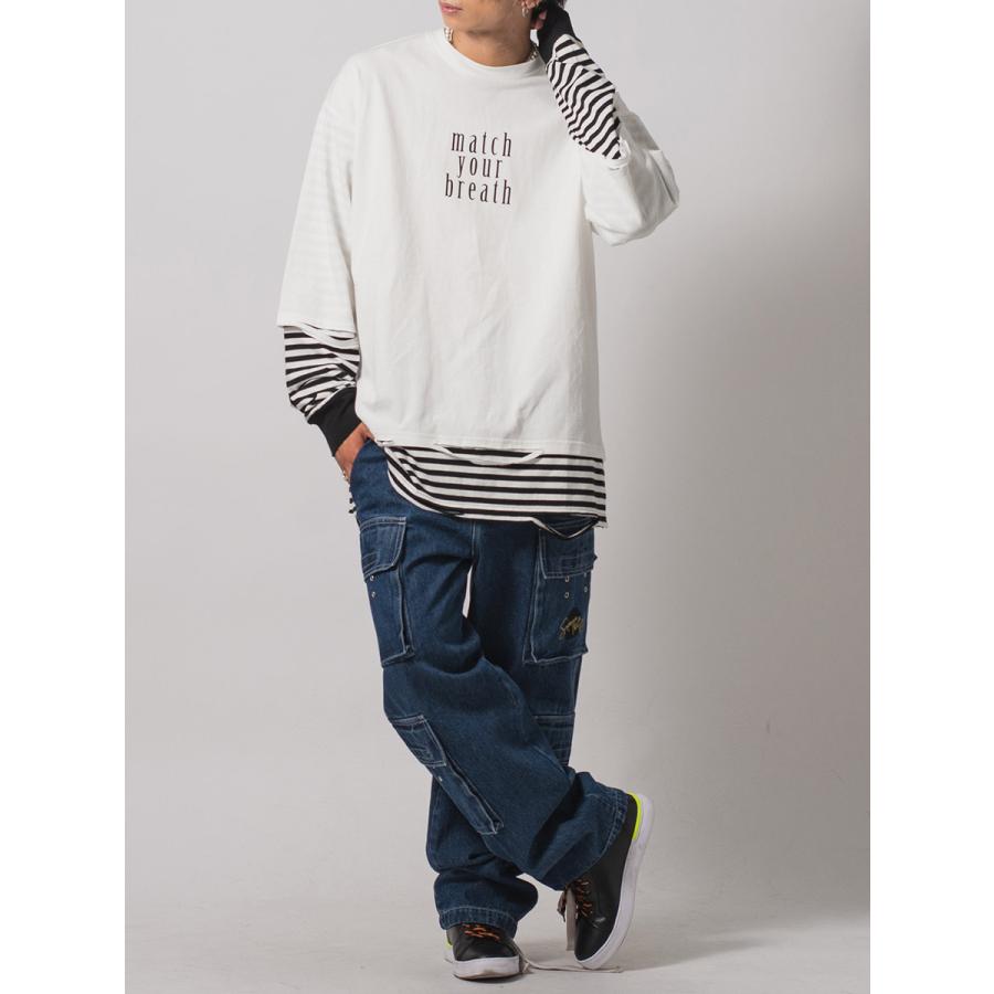 フェイクレイヤードロングスリーブTシャツ メンズ ビッグシルエット オーバーサイズ ストリート系 韓国ファッション 韓国系 RE730 セブンサーティー | RE730 | 07