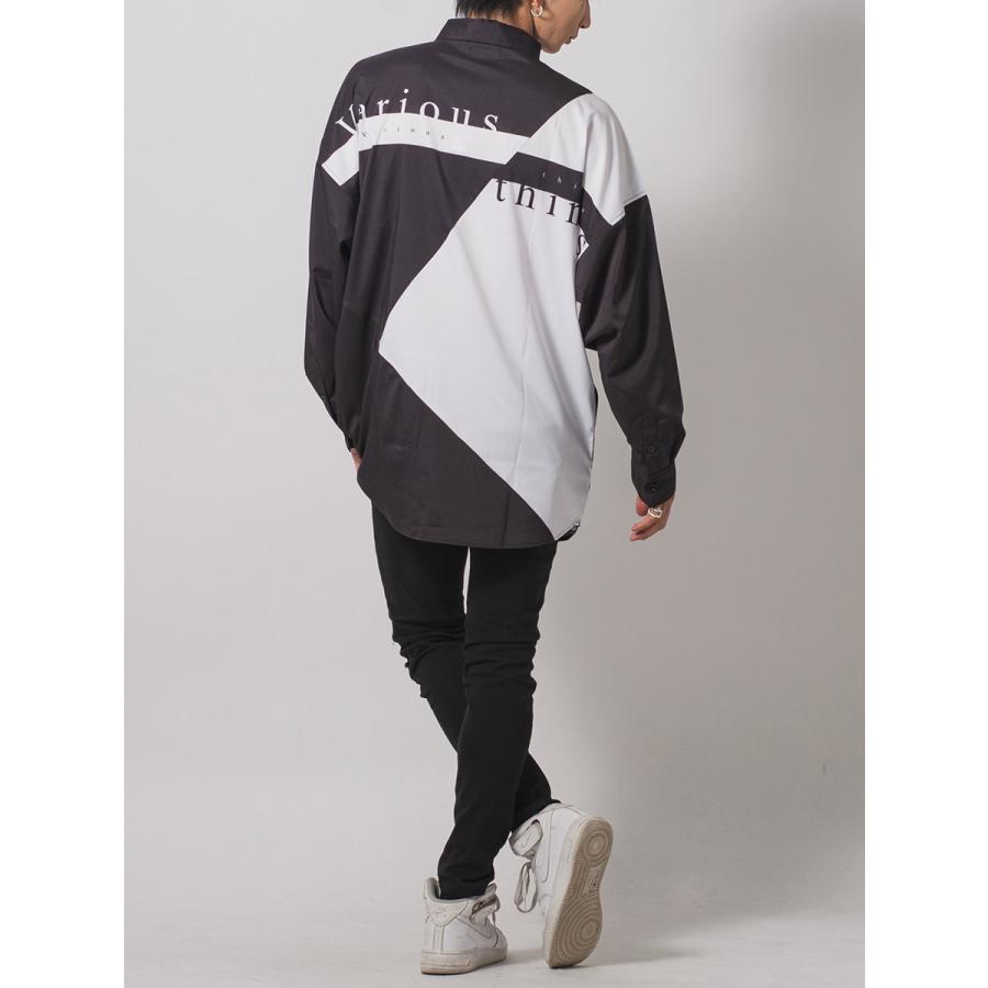 テープデザインドルマンシャツ メンズ ビッグシルエット オーバーサイズ ストリート系 韓国ファッション 韓国系 RE730 セブンサーティー | RE730 | 14