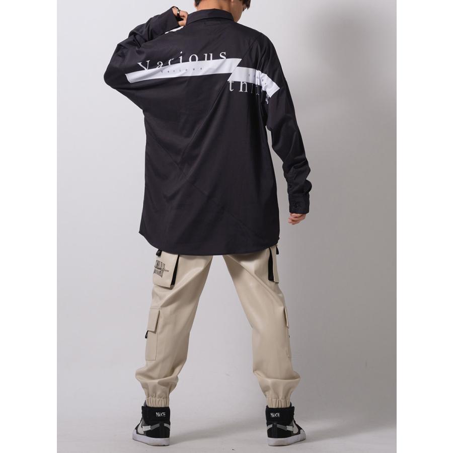 テープデザインドルマンシャツ メンズ ビッグシルエット オーバーサイズ ストリート系 韓国ファッション 韓国系 RE730 セブンサーティー | RE730 | 17