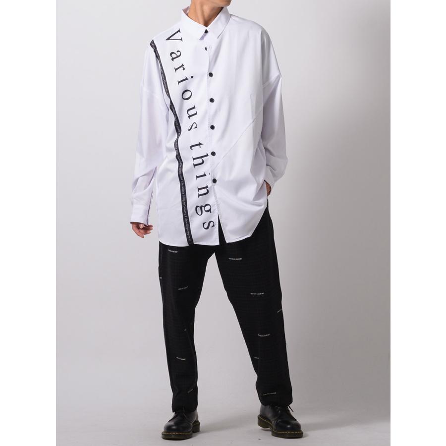 テープデザインドルマンシャツ メンズ ビッグシルエット オーバーサイズ ストリート系 韓国ファッション 韓国系 RE730 セブンサーティー | RE730 | 07