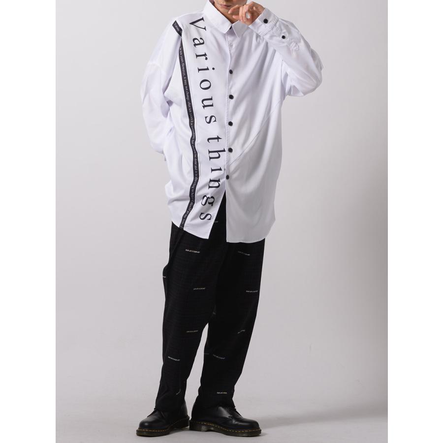 テープデザインドルマンシャツ メンズ ビッグシルエット オーバーサイズ ストリート系 韓国ファッション 韓国系 RE730 セブンサーティー | RE730 | 08