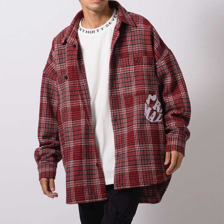 チェックCPOジャケット メンズ ビッグシルエット オーバーサイズ ストリート系 韓国ファッション 韓国系 RE730 セブンサーティー | RE730 | 05