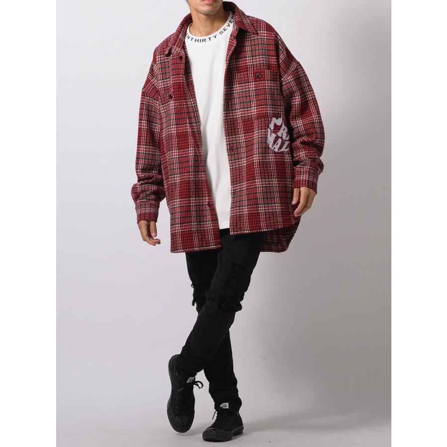 チェックCPOジャケット メンズ ビッグシルエット オーバーサイズ ストリート系 韓国ファッション 韓国系 RE730 セブンサーティー | RE730 | 11