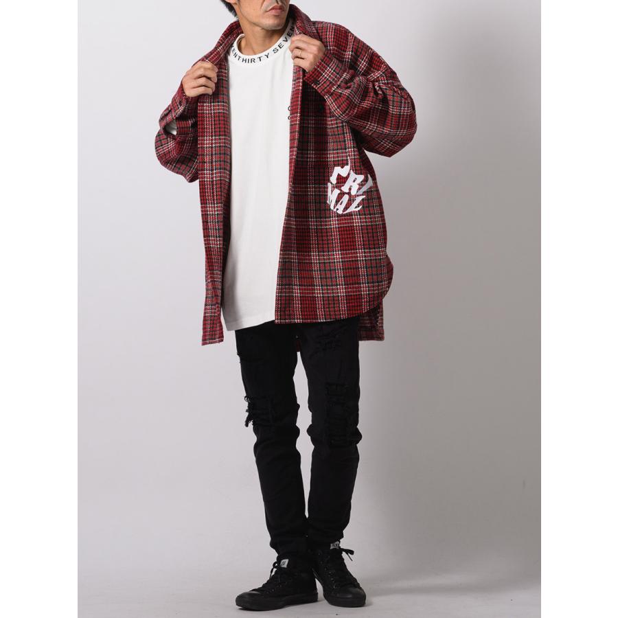 チェックCPOジャケット メンズ ビッグシルエット オーバーサイズ ストリート系 韓国ファッション 韓国系 RE730 セブンサーティー | RE730 | 12