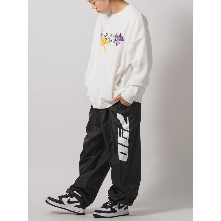 フラワーコラージュワイドトレーナー メンズ ビッグシルエット オーバーサイズ ストリート系 韓国ファッション 韓国系 RE730 セブンサーティー | RE730 | 08