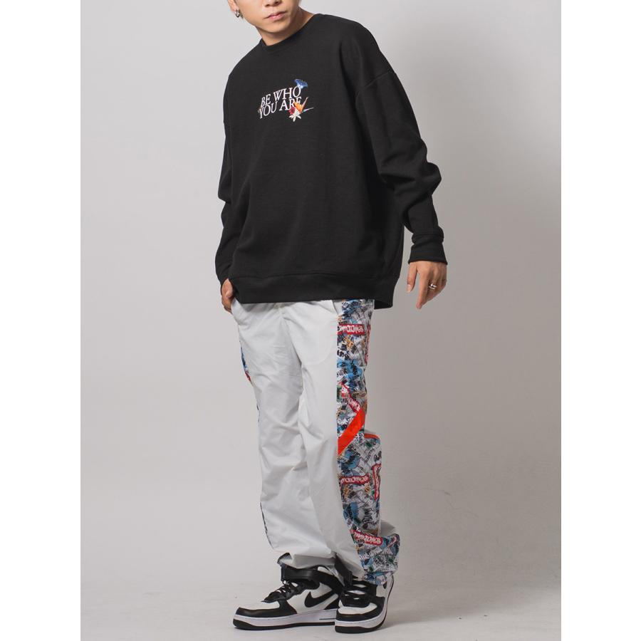 フォトコラージュワイドトレーナー メンズ ビッグシルエット オーバーサイズ ストリート系 韓国ファッション 韓国系 RE730 セブンサーティー | RE730 | 13