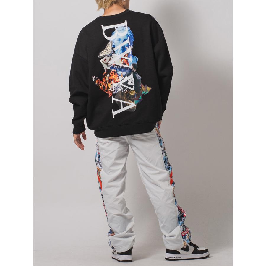 フォトコラージュワイドトレーナー メンズ ビッグシルエット オーバーサイズ ストリート系 韓国ファッション 韓国系 RE730 セブンサーティー | RE730 | 14