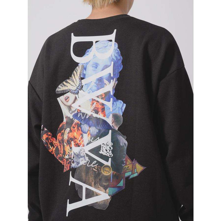 フォトコラージュワイドトレーナー メンズ ビッグシルエット オーバーサイズ ストリート系 韓国ファッション 韓国系 RE730 セブンサーティー | RE730 | 19