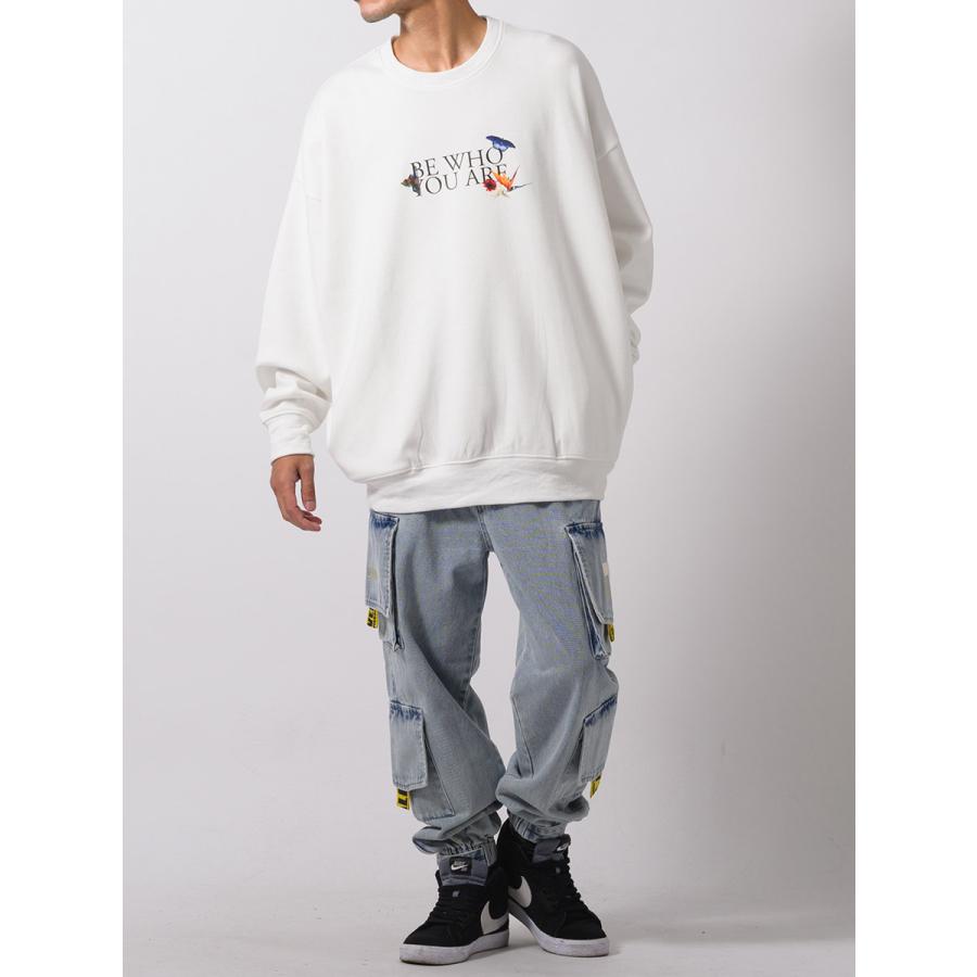 フォトコラージュワイドトレーナー メンズ ビッグシルエット オーバーサイズ ストリート系 韓国ファッション 韓国系 RE730 セブンサーティー | RE730 | 05