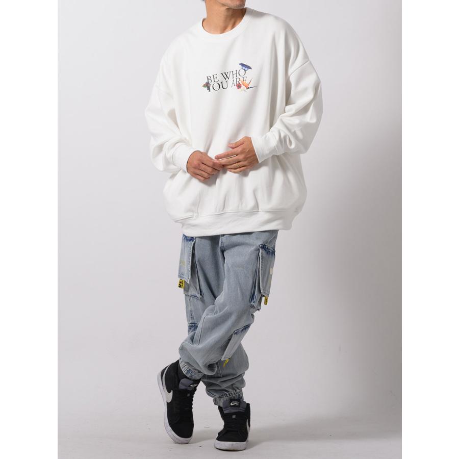 フォトコラージュワイドトレーナー メンズ ビッグシルエット オーバーサイズ ストリート系 韓国ファッション 韓国系 RE730 セブンサーティー | RE730 | 07