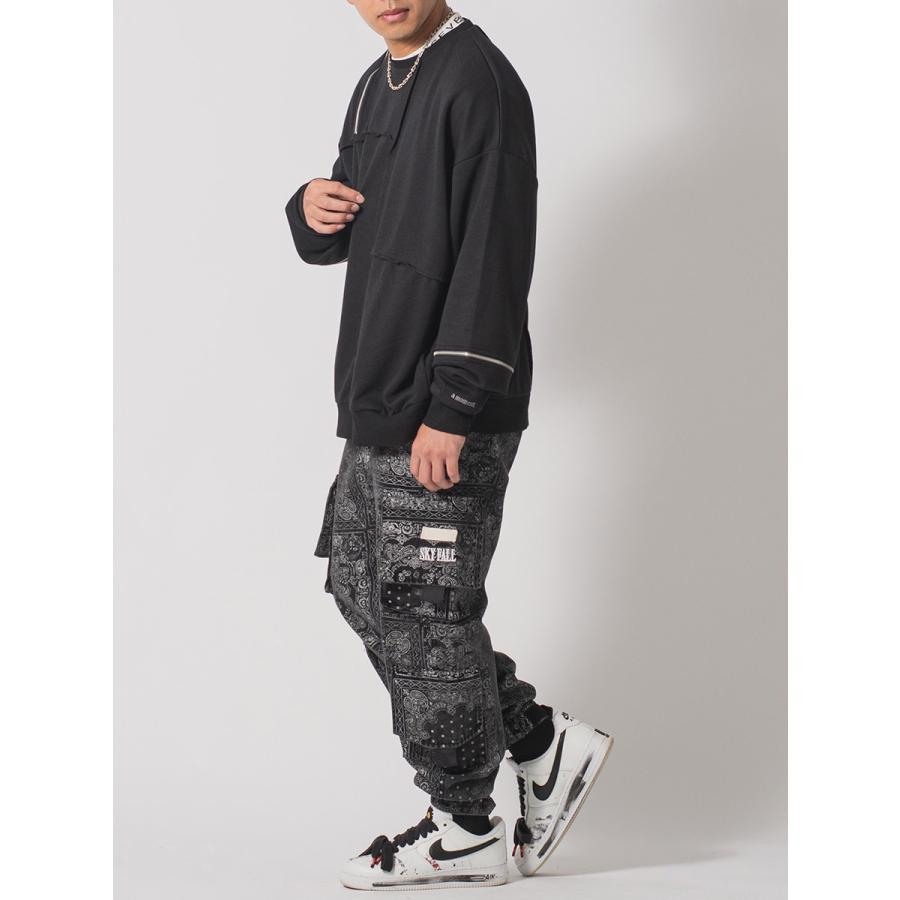 ZIP切替ワイドトレーナー メンズ ビッグシルエット オーバーサイズ ストリート系 韓国ファッション 韓国系 RE730 セブンサーティー | RE730 | 12