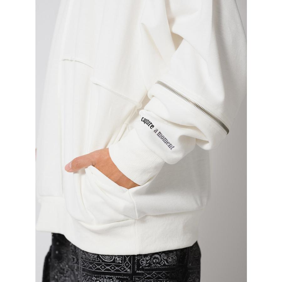 ZIP切替ワイドトレーナー メンズ ビッグシルエット オーバーサイズ ストリート系 韓国ファッション 韓国系 RE730 セブンサーティー | RE730 | 16