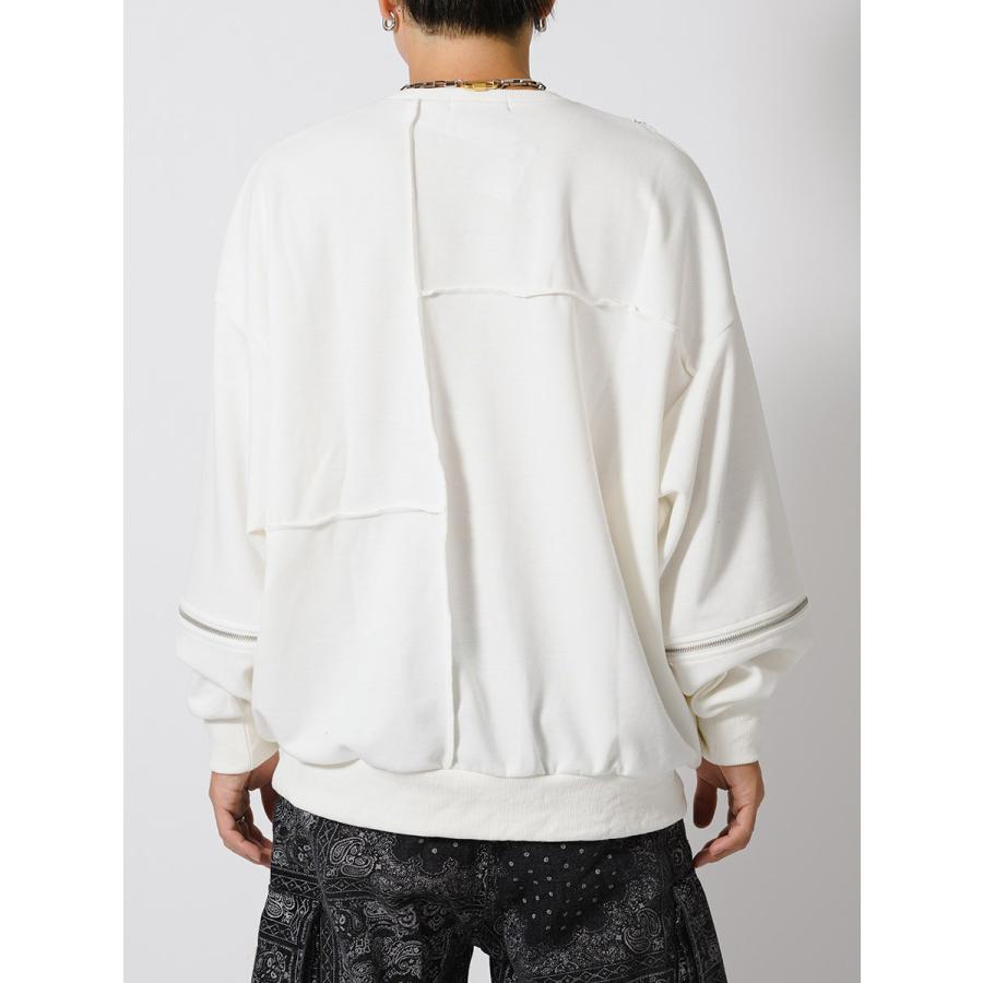 ZIP切替ワイドトレーナー メンズ ビッグシルエット オーバーサイズ ストリート系 韓国ファッション 韓国系 RE730 セブンサーティー | RE730 | 17