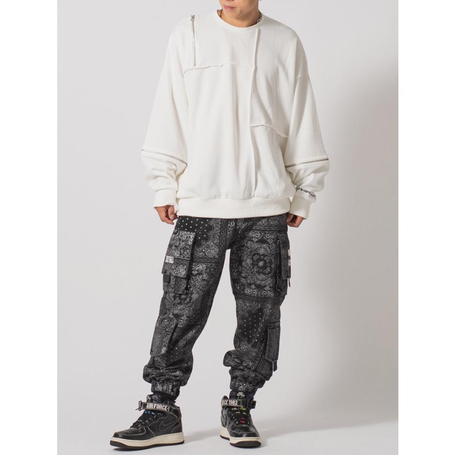 ZIP切替ワイドトレーナー メンズ ビッグシルエット オーバーサイズ ストリート系 韓国ファッション 韓国系 RE730 セブンサーティー | RE730 | 04