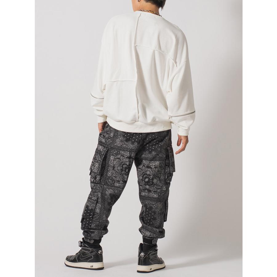 ZIP切替ワイドトレーナー メンズ ビッグシルエット オーバーサイズ ストリート系 韓国ファッション 韓国系 RE730 セブンサーティー | RE730 | 08