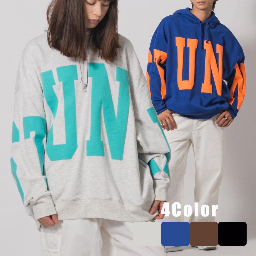 ビッグロゴプルパーカー メンズ ビッグシルエット オーバーサイズ ストリート系 韓国ファッション 韓国系 RE730 セブンサーティー | RE730