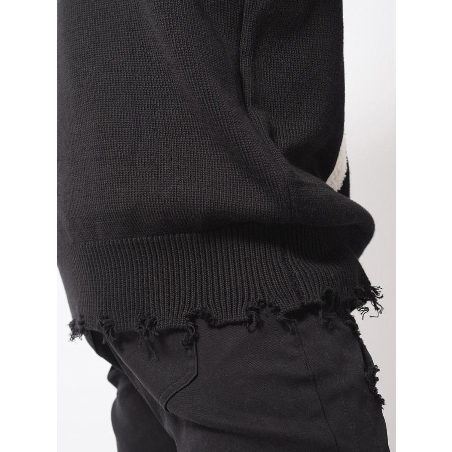 グランジ加工クルーネックセーター メンズ ビッグシルエット オーバーサイズ ストリート系 韓国ファッション 韓国系 RE730 セブンサーティー | RE730 | 17